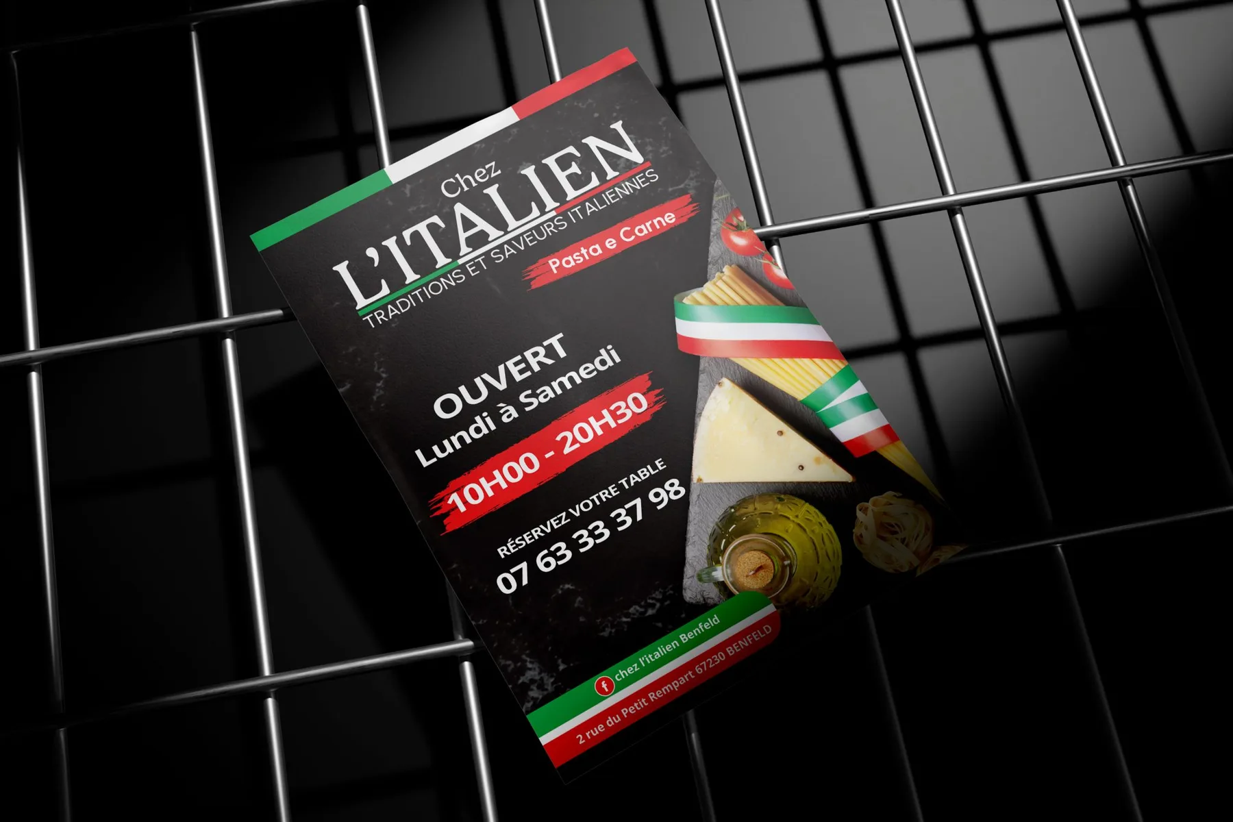 Identite visuelle multi-support pour Chez l'Italien a Benfeld