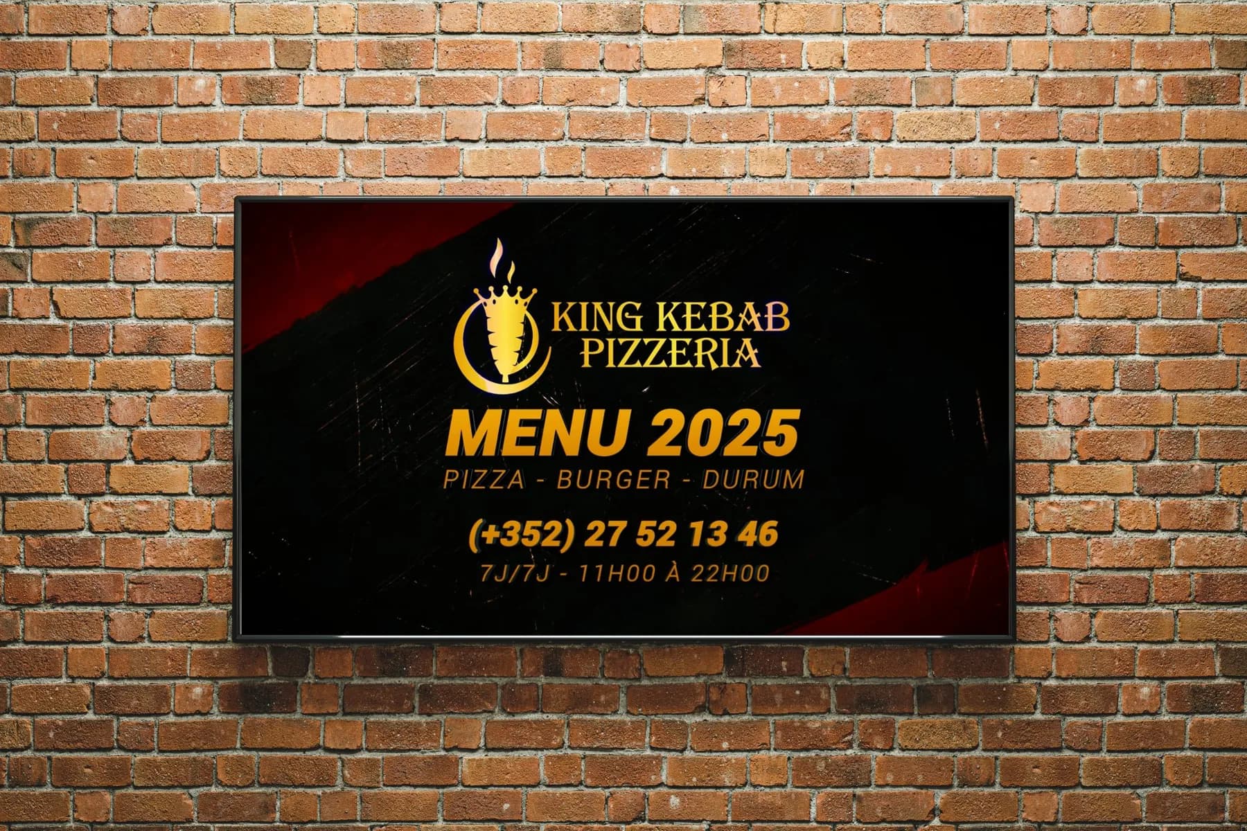 Identite visuelle et contenus animes pour King Kebab Pizzeria