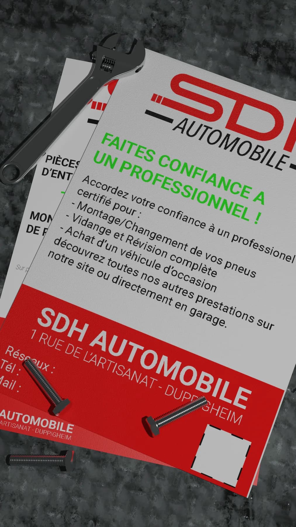 Deuxième mockup de site web SDH Automobiles
