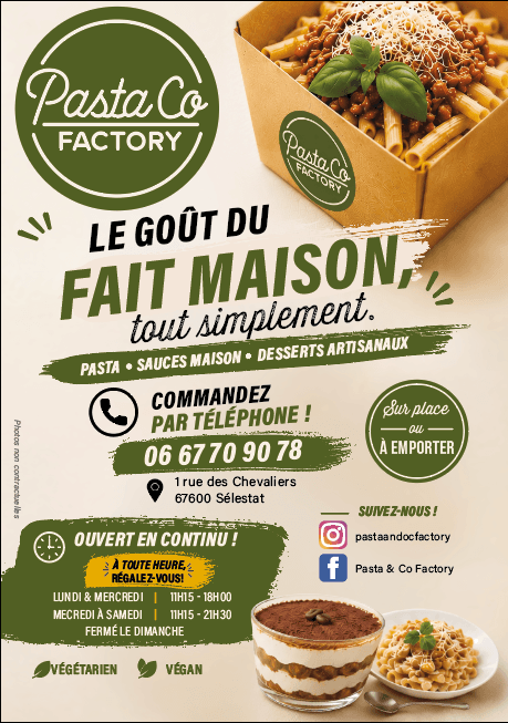 Exemple de visuel préparé avec logo et textes vectorisés (Pasta & Co)